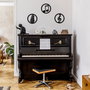 Wallity Just Music - 295 Escultura de Pared de Metal Negra (3 Piezas)